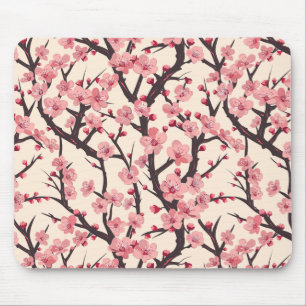 Elegant Cherry Blossom Seamless Pattern (6) Mouse Mat