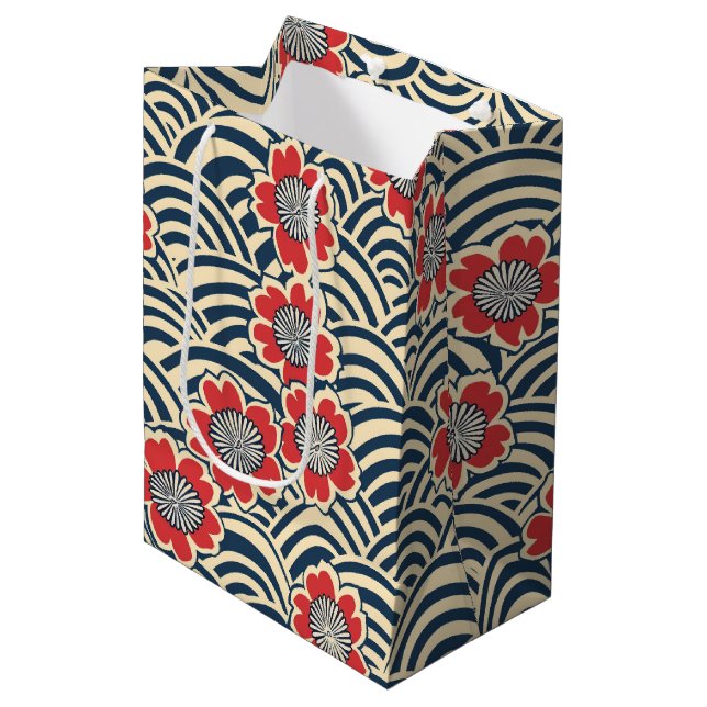 Elegant Cherry Blossom Seamless Pattern (8) Medium Gift Bag (Front Angled)