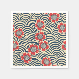 Elegant Cherry Blossom Seamless Pattern (8) Napkin