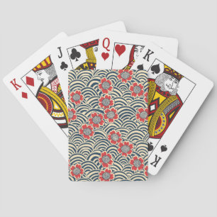 Elegant Cherry Blossom Seamless Pattern (8) Playing Cards