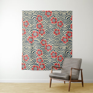 Elegant Cherry Blossom Seamless Pattern (8) Tapestry