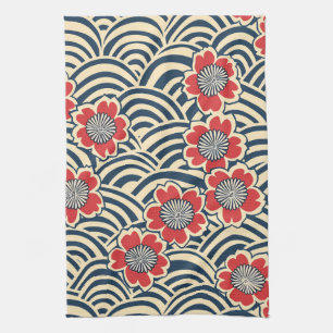 Elegant Cherry Blossom Seamless Pattern (8) Tea Towel