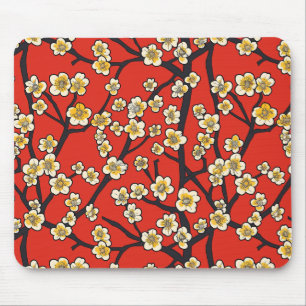 Elegant Cherry Blossom Seamless Pattern (9) Mouse Mat