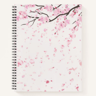 Elegant Cherry Blossom Spring Floral Spiral Notebo Notebook