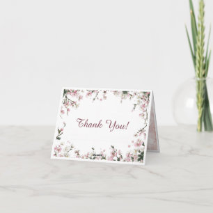 Elegant Cherry Blossom Thank You Card Wedding