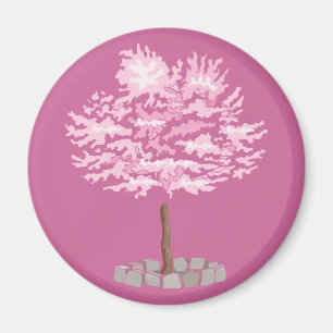 Elegant Cherry Blossom Tree Magnet
