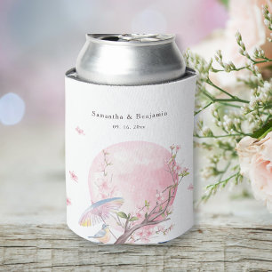 Elegant Cherry Blossom Wedding Can Cooler