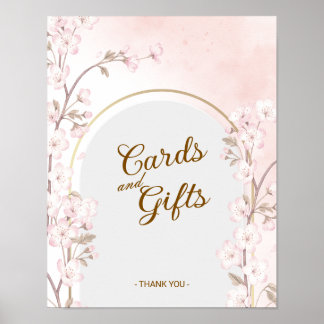 Elegant Cherry Blossom Wedding Cards & Gifts Poster