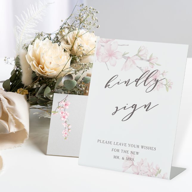 Elegant Cherry Blossom Wedding Kindly Sign (Creator Uploaded)