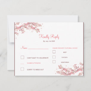 Elegant Cherry Blossom Wedding RSVP Card