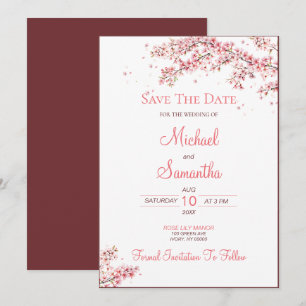 Elegant Cherry Blossom Wedding Save The Date