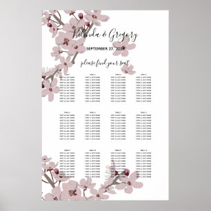 Elegant Cherry Blossom Wedding Seating Chart