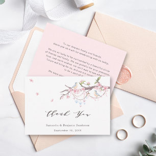 Elegant Cherry Blossom Wedding Thank You Card