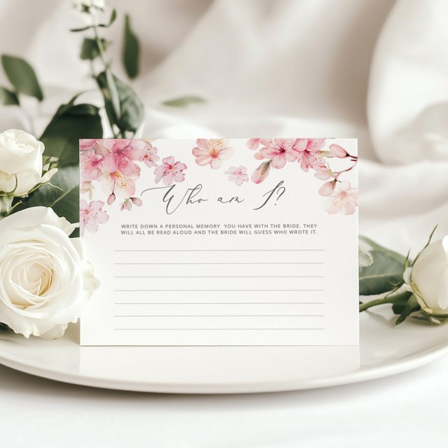 Elegant Cherry blossom Who am I bridal shower game (Creator Uploaded)