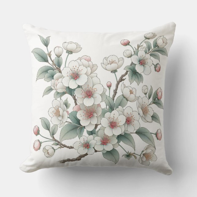 Elegant Cherry Blossoms in Bloom   Cushion (Front)