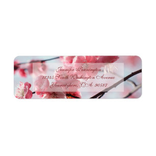 Elegant cherry blossoms return address labels