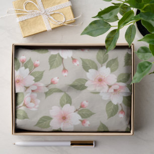Elegant cherry blossoms seamless pattern tissue paper