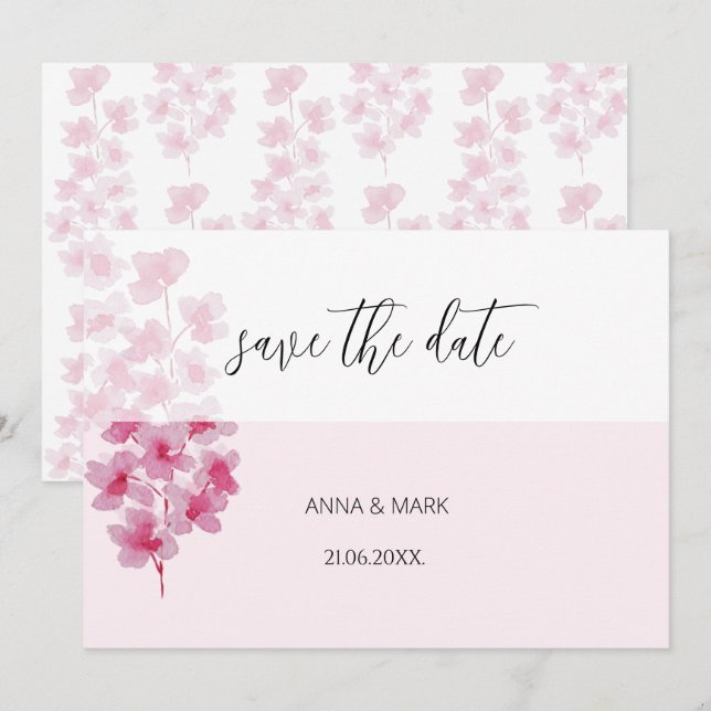 Elegant Cherry Blossoms Watercolor Hand-painted (Front/Back)