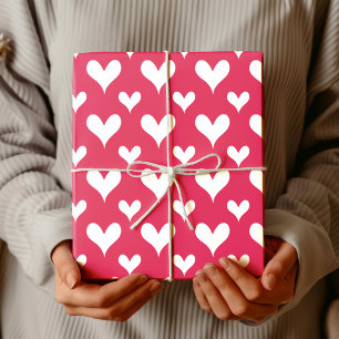 Elegant Cherry   Vintage White Heart Wrapping Paper