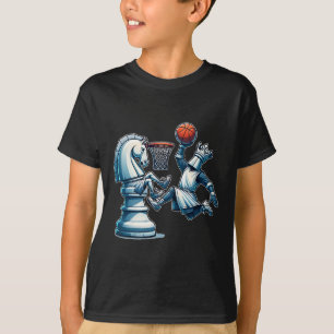 Elegant Chess Board King Sketll Game  T-Shirt