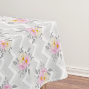 Elegant Chevron floral Wedding pattern tablecloth