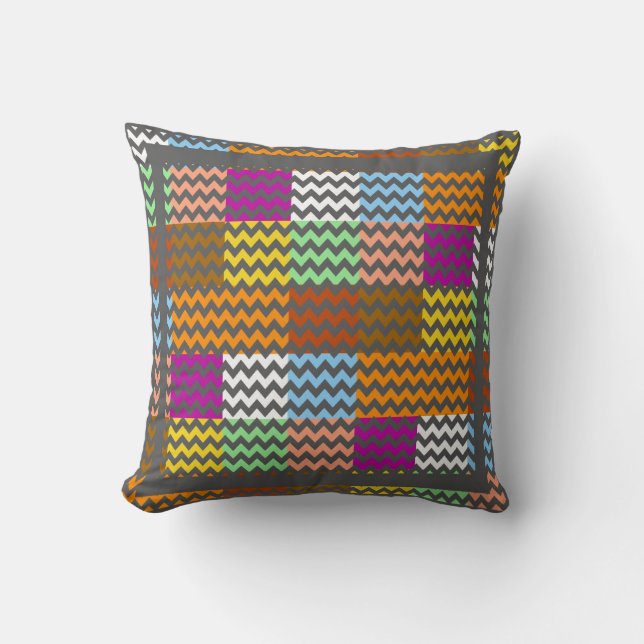 Elegant Chevron Modern Zigzag 4 Cushion (Front)