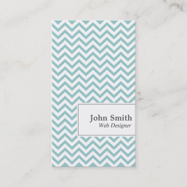 Elegant Chevron Stripes Web Design Business Card (Front)
