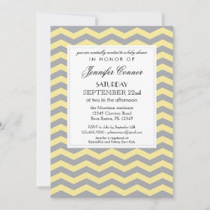 Elegant Chevron Unisex Baby Shower Invitation