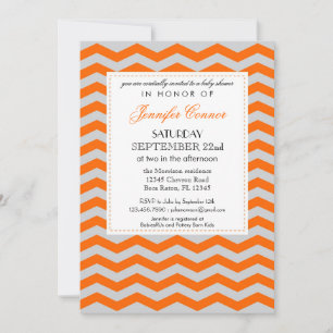 Elegant Chevron Unisex Baby Shower Invitation