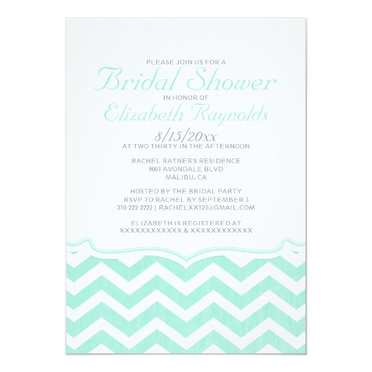 Elegant Chevron Zigzag Bridal Shower Invitations