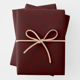 Elegant Chevron Zigzag Dark Red Burgundy Christmas Wrapping Paper Sheet