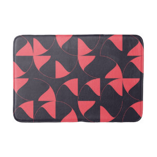 Elegant, chic, abstract circular geometric flowers bath mat