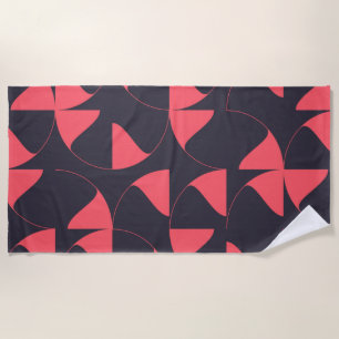Elegant, chic, abstract circular geometric flowers beach towel