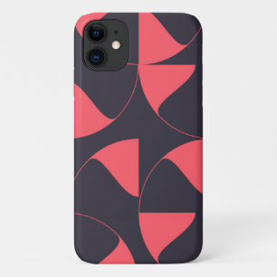 Elegant, chic, abstract circular geometric flowers iPhone 11 case