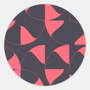 Elegant, chic, abstract circular geometric flowers classic round sticker