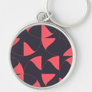 Elegant, chic, abstract circular geometric flowers key ring