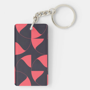 Elegant, chic, abstract circular geometric flowers key ring
