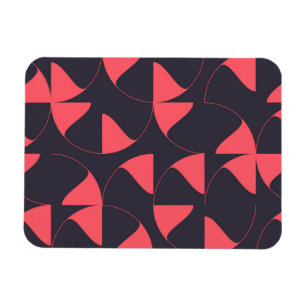 Elegant, chic, abstract circular geometric flowers magnet