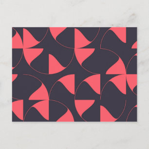 Elegant, chic, abstract circular geometric flowers postcard