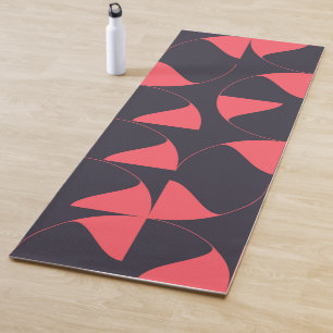 Elegant, chic, abstract circular geometric flowers yoga mat