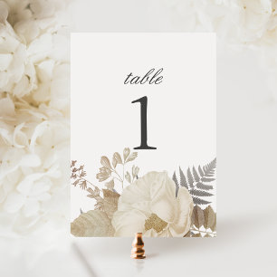 Elegant Chic Airy Boho Floral Wedding Table Number
