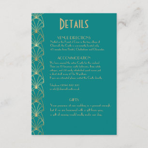 Elegant Chic Art Deco Great Gatsby Details Enclosu Enclosure Card