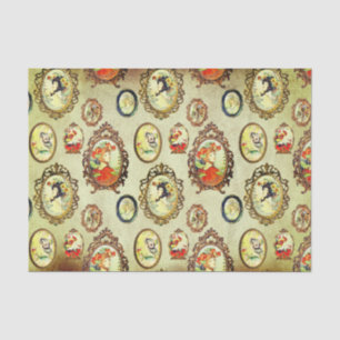 Elegant Chic Art Nouveau Girls Ornate Frames Kraft Tissue Paper