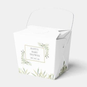 Elegant Chic Baby Shower Greenery Favour Box