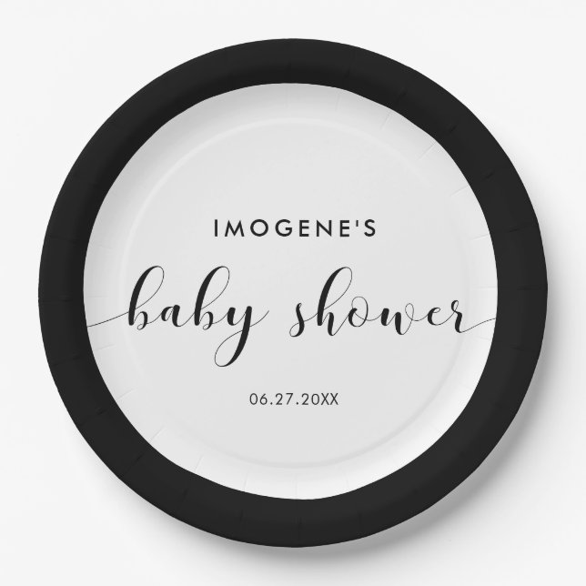 Elegant chic Baby shower Paper Plate (Front)