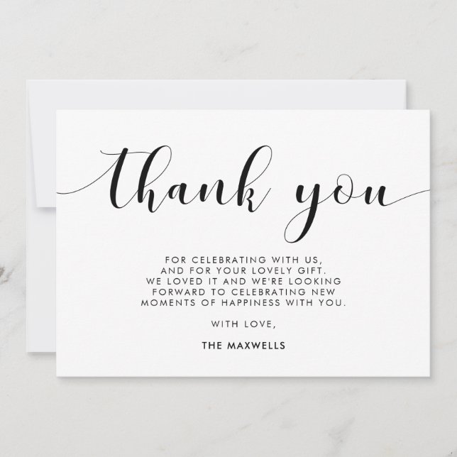 Elegant chic Baby shower Thank You Card (Front)