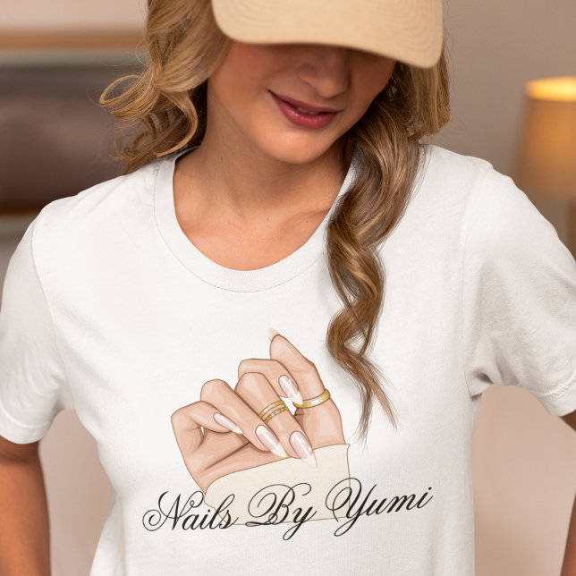 Elegant Chic Beauty Salon Nail Artist Manicurist  T-Shirt (Creator Uploaded)