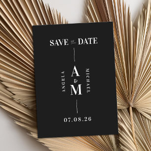 Elegant Chic Black and White Wedding Save the Date