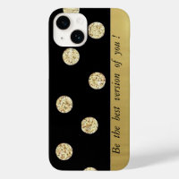 Elegant Chic Black Gold Dots-Motivational Message