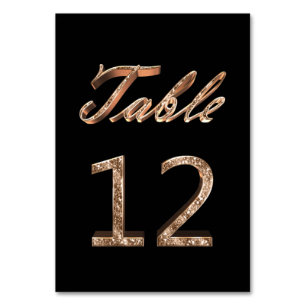 Elegant Chic Black Gold Party Table Number 12